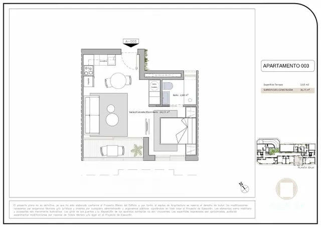 Planta baja 1 habitación 36m² en venta - Los Cuarteros — 25