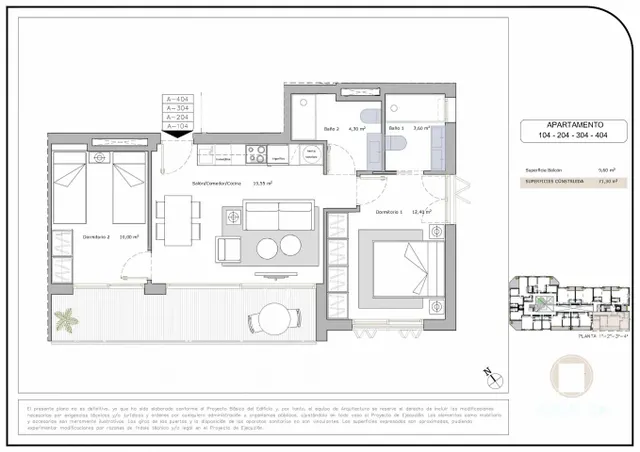 Apartamento 2 habitaciones 71m² en venta - Los Cuarteros — 25