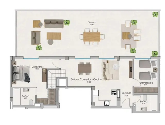 Apartamento 2 habitaciones 97m² en venta - Eroski — 6