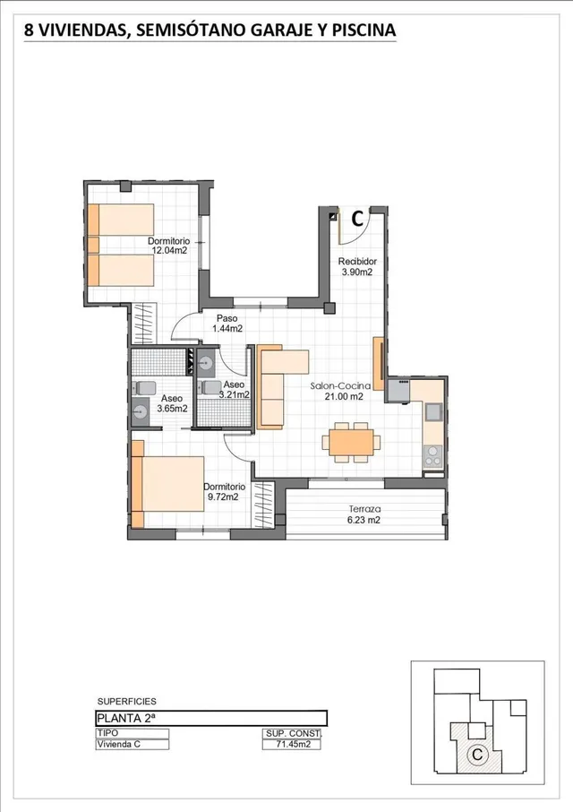 Ático 2 habitaciones 71m² en venta - Villananitos — 8