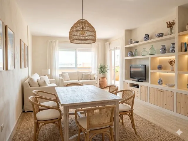 Apartamento de dos dormitorios con piscina privada y especta