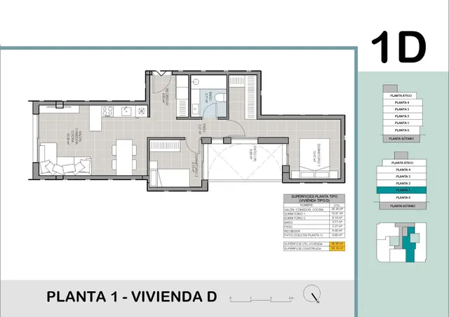Apartamento 2 habitaciones 58m² en venta - Acequion — 12