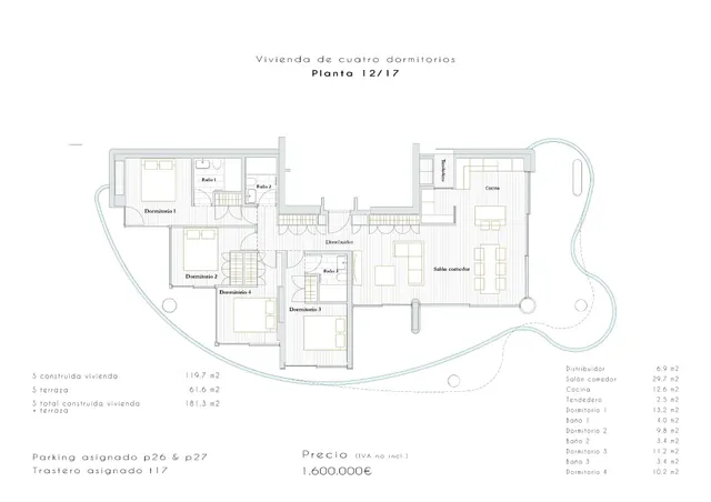 Apartamento 4 habitaciones 181m² en venta - Playa Arenal-Bol — 36