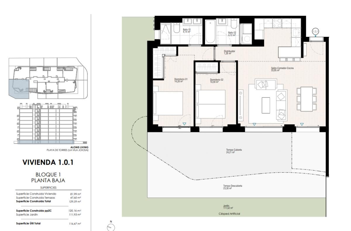 Apartamento 2 habitaciones 110m² en venta - Playas Del Torre - foto 15