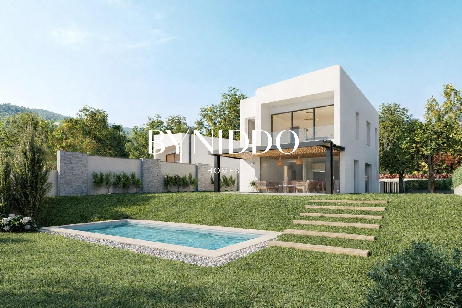 Casa contemporánea de 5 habitaciones con jardín y piscina privada